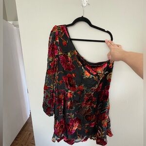 Showpo Black Floral Mini Dress